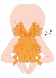 1girl absurdres black_clover dogeza face_down highres mimosa_vermillion naked_dogeza nude orange_hair tdb203