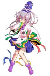 Rule 34 | 1girl, alphes (style), blush, commentary request, crying, crying with eyes open, dairi, defeat, full body, grey eyes, grey hair, hand to own mouth, hat, highres, large variant set, long hair, long sleeves, mononobe no futo, parody, parted lips, ponytail, purple shoes, ribbon, shirt, shoes, skirt, sleeves past wrists, solo, style parody, tachi-e, tears, torn clothes, touhou, transparent background, variant set, wide sleeves