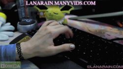 1girl anal anal_object_insertion animal_print animated animated_gif armor berserk boots breasts brown_hair cosplay d.va_(overwatch) d.va_(overwatch)_(cosplay) facepaint facial_mark female_focus gun handgun headphones indoors kill_la_kill lana_rain lipstick logo long_hair makeup manyvids matoi_ryuuko medium_breasts mv_productions no_panties object_insertion overwatch overwatch_1 pauldrons photo_(medium) pilot_suit pink_lips poster_(object) rabbit_print sex_toy shoulder_armor skin_tight solo starcraft thigh_boots thighhighs torn_clothes uncensored vaginal vaginal_object_insertion vibrator weapon whisker_markings white_boots