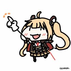 1girl ahoge amazon_(azur_lane) animated animated_gif azur_lane lowres pointer seseren standing standing_on_one_leg twintails
