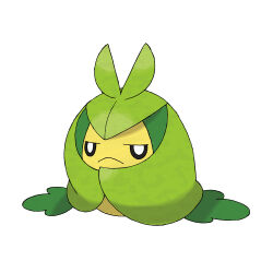 :&lt; artist_request closed_mouth frown full_body gen_5_pokemon jitome nintendo no_humans o_o official_art pokemon pokemon_(creature) pokemon_bw pokemon_focus simple_background solo swadloon third-party_source white_background