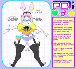1boy absurdres animal_ears bare_shoulders bell black_hat black_thighhighs blue_hair blue_shorts bow bracelet breast_implants breasts reference_sheet choker commentary curvy english_text eyes_visible_through_hair fangs fanny_pack furry girly_boy gradient_hair grid grid_background hat heart highleg highres huge_breasts jewelry logo looking_at_viewer male_with_breasts mars_symbol medium_hair multicolored_hair narrow_waist navel neck_bell no_shoes open_hands open_mouth original outstretched_arms pb_(theycallhimcake) pink_hair print_shirt rabbit_boy rabbit_ears rabbit_tail shirt short_shorts shorts smile solo spread_arms star_(symbol) straight-on tail theycallhimcake thick_thighs thighhighs thighs trap white_fur wide_hips yellow_shirt