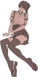 1girl kaga_(kancolle) kantai_collection kimuwaipu simple_background skirt tagme white_background