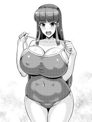 1girl breasts huge_breasts kawanuma_uotsuri long_hair saionji_natsu swimsuit