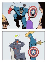 2girls absurdres avengers_(series) black_hair blonde_hair boonie_(bonnydada8) captain_america highleg highleg_leotard highres holding holding_sword holding_weapon leotard long_hair looking_at_viewer magik_(x-men) magneto marvel marvel_rivals multiple_girls psylocke psylocke_(vengeance) purple_eyes shield superhero_costume sword ultron weapon x-men