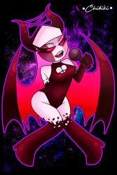 amumi black_gloves demon_girl demon_horns friday_night_funkin&#039; gloves highres horns nun sarvente_(friday_night_funkin&#039;) servant