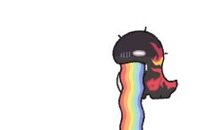 Rule 34 | animated, animated gif, arknights, commentary, e-lion yi, no humans, simple background, symbol-only commentary, vomiting rainbows, white background