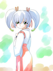 hair_ornament hairpin japanese_clothes long_hair magatama miko nazuna_(onmyou_taisenki) onmyou_taisenki twintails