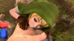 1boy 1girl 3d animated audible_music blonde_hair blue_eyes braid clothed_female_nude_male cum cum_in_mouth fellatio foreskin gloves hetero highres hood hyrule_warriors linkle looking_at_viewer music nintendo nude oral outdoors penis phimosis pov snellum sound the_legend_of_zelda twin_braids uncensored video