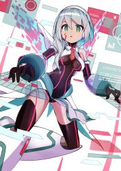 1girl absurdres black_leotard blue_eyes blue_hair body_markings breasts energy_wings facial_mark highres holographic_interface ico_(megaman_x_dive) kebab_(blackdoll) leotard long_hair medium_breasts mega_man_(series) mega_man_x_(series) mega_man_x_dive ringed_eyes robot_girl solo