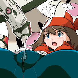 1girl bike_shorts brown_hair creatures_(company) fat_mons foongus game_freak gen_5_pokemon gomatarou_(pixiv196136) imminent_rape lowres may_(pokemon) nintendo penis pokemon pokemon_(anime) pokemon_(creature) pokemon_rse spread_legs