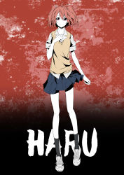 10s 1girl absurdres akuma_no_riddle black_legwear blue_skirt brown_eyes brown_hair character_name female_focus full_body highres ichinose_haru long_hair pleated_skirt school_uniform short_hair skirt smile solo standing twintails vice_(kuronekohadokoheiku)