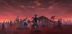 6+boys 6+girls absurdres black_hair cloud cloudy_sky dress dusk everyone formal_clothes futara_mirei futara_ryuuichi futara_ryuuken futara_ryuusei futara_touko gosha_kanji gosha_shizuku green_hair grey_hair highres hime_cut horizon ichikura_madoka ichikura_sen ichikura_touri japanese_clothes kaguyuzu kazui_kouichi kazui_kouji kazui_koyuki kazui_mariko kazui_yukio kimono kuryo_nozomi long_hair mountain multiple_boys multiple_girls nie_no_hakoniwa non-web_source obi ocean official_art oil-paper_umbrella print_kimono red_hair rikugou_sanae rikugou_suzune rikugou_touichirou rikugou_touta saegusa_houka saegusa_renge saegusa_rinka saegusa_touka sash scenery school_uniform serafuku shiki_dougen shiki_kyoko shiki_yorimichi shiki_yukiko sky suit umbrella wading water yasaka_io yasaka_kurou