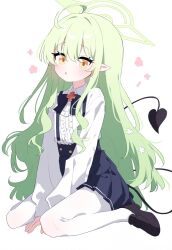 blue_archive flat_chest green_hair loli long_hair