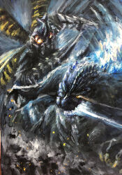 Rule 34 | absurdres, armor, claws, destruction, drill, fangs, g.n.a, gemstone creative label, giant, giant monster, glowing, glowing mouth, godzilla, godzilla (series), godzilla vs. megalon (1973), godzilla vs. megalon (2023 short), highres, horns, jaws, kaiju, long tail, megalon, monster, no humans, open mouth, scales, sharp teeth, single horn, spikes, spines, tail, teeth, toho, wings