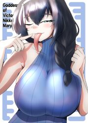Rule 34 | 1girl, artist request, goddess of victory: nikke, highres, long tongue, mary (nikke), tagme, tongue, tongue out