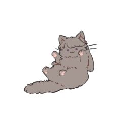 ._. :3 animal_focus animalization ao_kaeru cat check_commentary commentary_request fujishima_megumi highres link!_like!_love_live! looking_at_viewer love_live! lying no_humans on_back purple_eyes simple_background two_side_up virtual_youtuber white_background