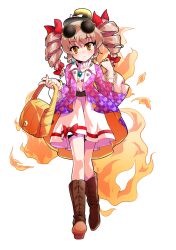 1girl alphes_(style) antinomy_of_common_flowers bag belt_boots black_hat boots bow bracelet brown_boots brown_hair closed_mouth commentary_request dairi dress drill_hair earrings eyewear_on_head fire flat_chest full_body gem gem_(symbol) hair_bow hair_ribbon handbag hat hat_bow head_tilt holding holding_bag jacket jewelry large_variant_set long_hair long_sleeves looking_at_viewer multiple_hair_bows necklace open_clothes open_jacket orange_eyes parody pendant purple_jacket red_bow red_ribbon ribbon ring solo style_parody sunglasses top_hat touhou transparent_background turtleneck twin_drills variant_set walking white_bow white_dress wide_sleeves yorigami_jo&#039;on