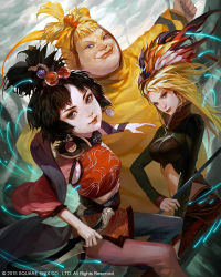 3girls black_hair blonde_hair cindy final_fantasy highres magus_sisters mindy mobius_final_fantasy multiple_girls official_art sandy square_enix victor_bang
