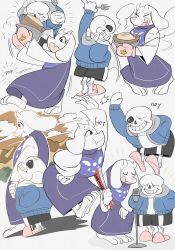 1boy 1girl couple furry goal sans_(undertale) skeleton tomato_(toma1010) toriel undertale