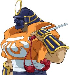 Rule 34 | 1boy, arm at side, armor, bengus, from side, game cg, hand up, helmet, highres, japanese armor, kabuto (helmet), kote, male focus, mask, menpoo, no eyes, non-web source, official art, portrait, sai (weapon), sash, shaded face, shikoro, shoulder armor, simple background, smile, sodom, solo, street fighter, street fighter zero (series), teeth, upper body, weapon, white background
