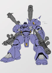 Rule 34 | 2023, commentary request, dated, gatling gun, grey background, gun, gundam, gundam 0080, highres, kampfer (mobile suit), machinery, mecha, mecha focus, mobile suit, no humans, panzerfaust, robot, science fiction, shotgun, shoulder cannon, shoulder spikes, signature, sketch, spikes, user pemg4534, weapon, zeon