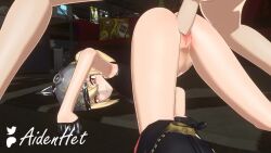 1boy 1girl 3d aidenhet all_fours animated artist_name ass blender_(medium) blonde_hair bottomless couch crop_top cum cum_in_pussy doggystyle ejaculation gloves helmet hetero indoors loli luciana_de_montefio misuzugon moaning multiple_views navel open_mouth opennsfwsp orange_eyes patreon_logo penis petite pillow pussy sex sex_from_behind sound spread_legs tagme testicles top-down_bottom-up twitter_logo uncensored vaginal video zenless_zone_zero