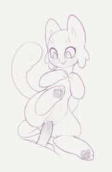 1girl :3 animal_focus animal_sexualization bestiality cat cum cum_in_pussy disembodied_penis erection full_body grey_background greyscale happy_sex hetero highres kekitopu looking_down monochrome open_mouth original pawpads penis pussy sex simple_background sketch slime_(substance) smile solo_focus spread_legs testicles vaginal veins veiny_penis