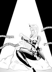 1girl absurdres digimon digimon_(creature) female_focus harp highres instrument mermaid mermaimon monster_girl musical_note solo