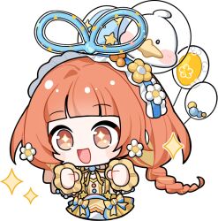 Rule 34 | + +, 1girl, animal balloon, artist request, balloon, balloon trip (infinity nikki), bird, blonde hair, blue hairband, blue ribbon, blunt bangs, blush stickers, bow, braid, brown eyes, brown hair, buttons, center frills, clenched hands, cropped legs, detached sleeves, dress, dress bow, duck, earrings, excited, floating hair, flower, flower earrings, frilled dress, frilled hairband, frilled sleeves, frills, hair flower, hair ornament, hair ribbon, hairband, holding, holding balloon, infinity nikki, jewelry, large ribbon, long hair, long sleeves, looking ahead, low twin braids, multicolored buttons, multicolored hair, neck ribbon, nikki (series), official art, open mouth, pom pom (clothes), rainbow print, ribbon, sleeveless, sleeveless dress, smile, solo, sparkle, sparkling eyes, star (symbol), star print, streaked hair, tareme, transparent background, twin braids, two-tone hair, white flower, white sleeves, yellow bow, yellow dress, yellow flower, yellow ribbon