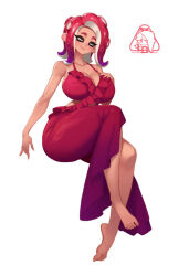 agent_8_(splatoon) alternate_costume breasts closed_eyes large_breasts little_blood splatoon_(series) splatoon_2 splatoon_2:_octo_expansion
