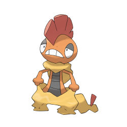 artist_request full_body gen_5_pokemon half-closed_eyes mohawk nintendo nostrils official_art pokemon pokemon_(creature) pokemon_bw pokemon_focus scrafty simple_background solo standing teeth third-party_source white_background