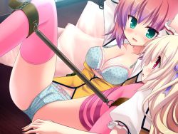 2girls bdsm bondage bound bra breasts class_zenin_maji_de_yuri?! cleavage game_cg hatsuse_akira mbs_truth multiple_girls ogawa_masami spread_legs tagme underwear yuri