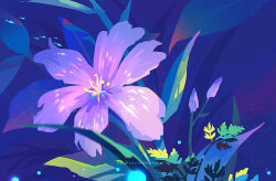 artist_name blurry fish flower huhv. leaf light_particles night no_humans original plant purple_flower scenery still_life watermark web_address yellow_flower