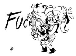 +_+ 2girls angry artist_name bare_shoulders blunt_bangs blush boots breasts carrying cleavage clenched_hands closed_mouth crown dress english_text fangs female_focus fingerless_gloves flat_chest flying_sweatdrops from_side full_body gloves greyscale held_up hexanne high_heels long_hair looking_at_another marina_(splatoon) medium_breasts monochrome multiple_girls nintendo nose_blush octoling open_mouth pearl_(splatoon) pointy_ears profanity screaming short_hair short_shorts shorts sidelocks signature simple_background sketch sleeveless sleeveless_dress splatoon_(series) splatoon_2 standing suction_cups tentacle_hair tentacles tongue vest white_background zipper_pull_tab