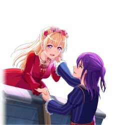 2girls bang_dream! blonde_hair multiple_girls official_art purple_eyes seta_kaoru shirasagi_chisato