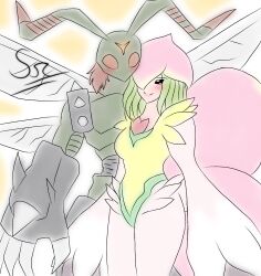 Rule 34 | couple, digimon, digimon (creature), digimon xros wars, fairy, flower, lilamon, monster girl, petals, plant girl, srshadow5536, stingmon