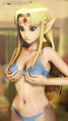 1girl 3d animated blonde_hair blue_bra blue_eyes blue_panties bouncing_breasts bra breast_lift breasts breasts_squeezed_together cleavage frown grabbing_own_breast highres legs lingerie long_hair medium_breasts navel nintendo panties pointy_ears princess princess_zelda solo tagme the_legend_of_zelda the_legend_of_zelda:_a_link_between_worlds thighs tiara underwear video virtuablueam2