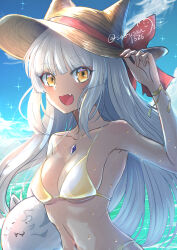 Rule 34 | alternate costume, bikini, breasts, highres, nia (xenoblade), small breasts, sofusan1526, swimsuit, xenoblade chronicles (series), xenoblade chronicles 2, yellow eyes