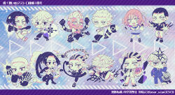 Rule 34 | 1girl, 6+boys, albino, black eyes, black hair, black jacket, black necktie, black pants, blue jacket, blue necktie, blue pants, blue skirt, blush, braid, braided ponytail, cane, chibi, chibi only, closed mouth, colored eyelashes, crossed arms, dark-skinned male, dark skin, exoskeleton, flying, fox tail, gauntlets, jacket, long hair, looking at viewer, looking to the side, missile, mohawk, multicolored hair, multiple boys, necktie, negai no astro, no shirt, open mouth, orange hair, pants, ponytail, sailor collar, school uniform, shield, shirt, shoes, short hair, skirt, slippers, smile, sneakers, tail, two-tone hair, user szya3243, very long hair, very short hair, white eyelashes, white eyes, white hair, white jacket, white pants, white shirt, yobana ginji, yobana kinpa, yotsurugi hibaru, yotsurugi kou, yotsurugi kuran, yotsurugi reiri, yotsurugi satsuki, yotsurugi shikaba, yotsurugi shio, yotsurugi taira, yotsurugi terasu, yotsurugi torazou