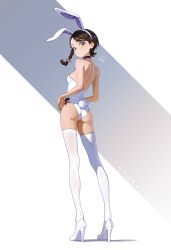 Rule 34 | absurdres, ass, bare back, braid, choker, high heels, highres, juliana (pokemon), legs, leotard, looking back, nintendo, otokakoto, playboy bunny, pokemon, pokemon sv, side braid, thighhighs