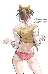 1girl artist_request ass from_behind ribbon tagme underwear