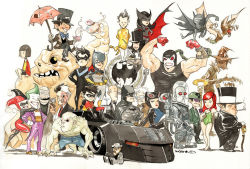 6+boys 6+girls alfred_pennyworth annie_(clayface) bane barbara_gordon bat_(symbol) bat_signal batgirl batman batman_(series) batmobile batwoman black_hair bodysuit bow bowler_hat bowtie brother brothers bruce_wayne butler car cassandra_cain catwoman chibi cigarette clayface dc_comics dcau dick_grayson domino_mask dustin_nguyen everyone family father_and_daughter father_and_son floodlight formal_clothes harley_quinn harvey_dent hat hush hush_(dc) jacket james_gordon jester_cap kate_kane killer_croc leotard mad_hatter_(alice_in_wonderland) mad_hatter_(dc) manbat mask motor_vehicle mr._freeze multiple_boys multiple_girls necktie nightwing poison_ivy police puppet ra&#039;s_al_ghul robin_(dc) scarecrow_(batman) scarecrow_(dc) scarface_(batman) scarface_(dc) siblings smoking suit tea the_joker the_penguin the_riddler tim_drake top_hat topless_female two-face umbrella ventriloquist_dummy witch_hat zatanna_zatara