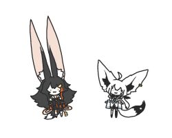 2boys ahoge animal_ear_fluff animal_ear_piercing animal_ears black_hair black_sleeves blue_neckerchief blush braid choker cross-laced_slit detached_sleeves fox_ears fox_girl fox_tail hair_between_eyes hair_ornament hololive hololive_gamers hood hoodie long_hair looking_at_viewer multicolored_hair multiple_boys neckerchief ookami_mio ookami_mio_(1st_costume) oversized_ear pentagram pohitashi red_choker red_hair rope sailor_collar shirakami_fubuki shirakami_fubuki_(1st_costume) side_braid simple_background single_braid smile streaked_hair tail tail_around_own_leg tail_wrap virtual_youtuber white_hair white_hoodie wolf_ears wolf_girl wolf_tail yellow_eyes