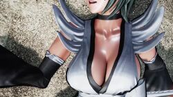1girl 3d animated apron ass black_hair black_leotard breasts butterfly_swords close-up curvy defeat full_body highleg highleg_leotard holding holding_weapon huge_ass iroha_(samurai_spirits) large_breasts leotard lying maid maid_headdress moaning multiple_views ryona samurai_spirits screencap shiny_skin short_hair skindentation sky sound tagme thighhighs third-party_edit thong_leotard video weapon wide_hips