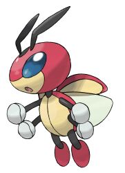 :o antennae blue_eyes full_body gen_2_pokemon highres insect_wings ledian nintendo no_humans official_art open_mouth pokemon pokemon_(creature) pokemon_focus pokemon_hgss solo sugimori_ken third-party_source transparent_background wings