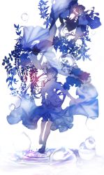 Rule 34 | 2girls, 2others, absurdres, black collar, black shorts, blue hair, braid, bubble, closed eyes, collar, commentary, dress, flower, flower (vocaloid), flower (vocaloid4), highres, kanji connection, karanagare, leaf, long hair, looking at another, meika hime, meika mikoto, multicolored hair, multiple girls, multiple others, name connection, necktie, open mouth, pink eyes, pink hair, purple hair, red neckwear, ripples, sailor collar, school uniform, shirt, shorts, smile, splashing, standing, streaked hair, twintails, upside-down, very long hair, vocaloid, white collar, white dress, white hair, white shirt, wide shot, xin hua