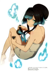 Rule 34 | 1girl, absurdres, carmilla (yami healer), copyright name, copyright notice, highres, isshun de chiryou shiteita noni yakutatazu to tsuihou sareta tensai chiyushi yami healer toshite tanoshiku ikiru, looking at viewer, magazine scan, megami magazine, official art, scan, simple background, solo, wang yunqi, white background