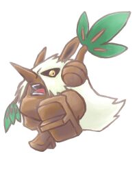 artist_request gen_3_pokemon highres looking_at_viewer nintendo no_humans pokemon pokemon_(creature) shiftry solo teeth tengu white_background