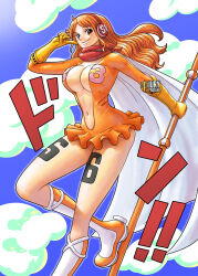 1girl breasts cleavage huge_breasts iury_padilha large_breasts nami_(one_piece) one_piece smile